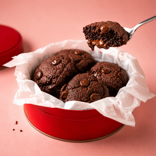 Dark Chocolate Fudge Molten Cookie Tin