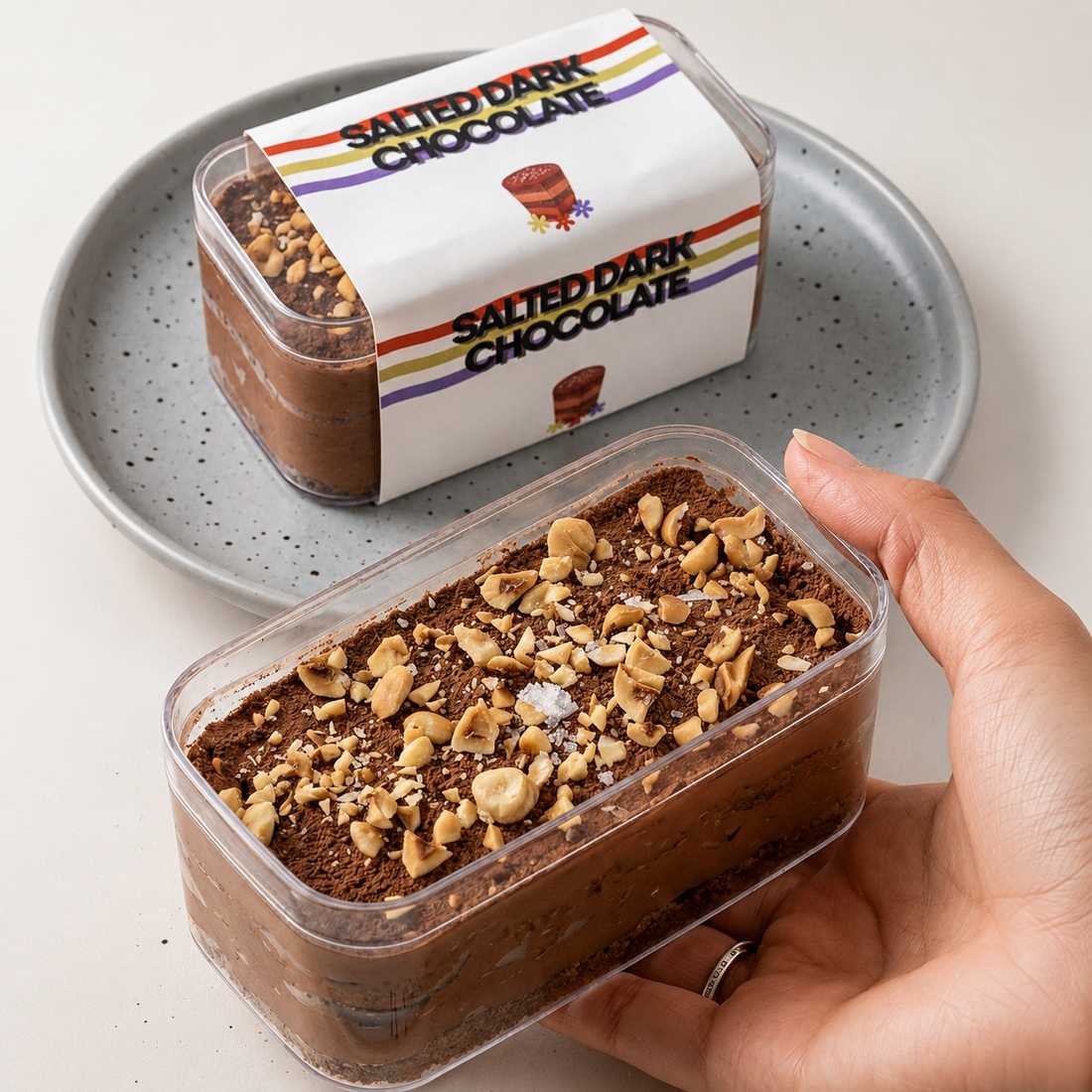 Salted Dark Chocolate Mousse Tub